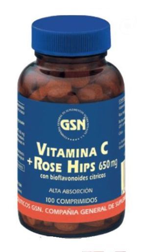 Witamina C + owoce dzikiej róży 650 mg z bioflawonoidami cytrynowymi. 100 tabletek