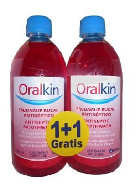 Płyn do płukania jamy ustnej Oralkin 500 ml Opakowanie 2 x 1