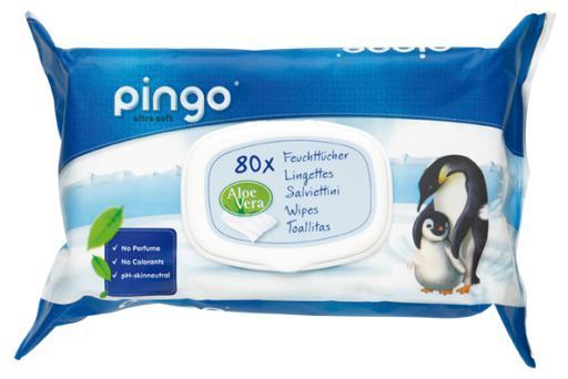 Pingo Chusteczki ekologiczne bezzapachowe, 80 sztuk