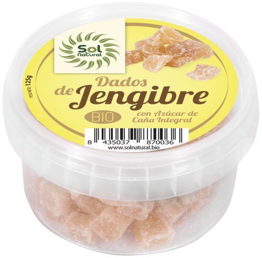 Bio imbir pokrojony w kostkę 125 gr