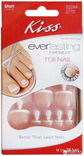 Kiss Everlasting French Toe Nails Kit - Pink Feet Nails