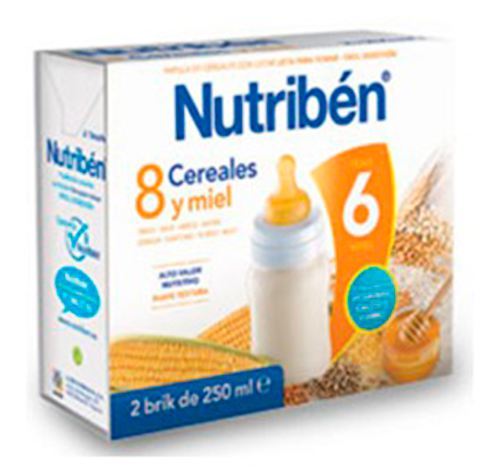 Nutriben 8 zb&oacute;ż mi&oacute;d z mlekiem 2 Brik 250 ml