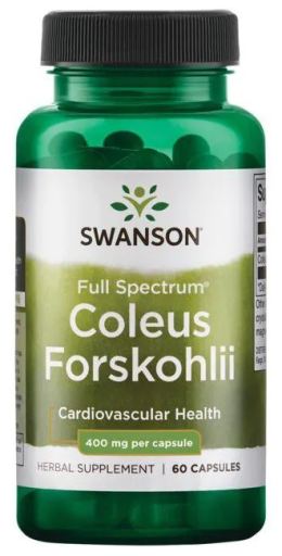 Coleus Forskohlii o pełnym spektrum 400 mg 60 kapsułek