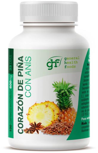 GHF Ananasowe serce 600 mg 100 tabletek do żucia