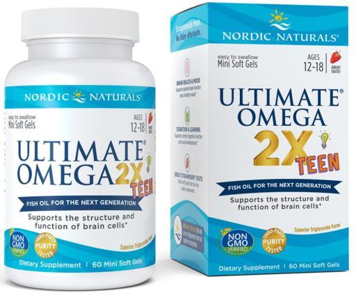 Ultimate Omega 2X Teen Strawberry 60 Mini Miękkie żele