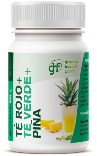 Czerwona Herbata + Zielona Herbata + Ananas 60 kapsułek 500 mg