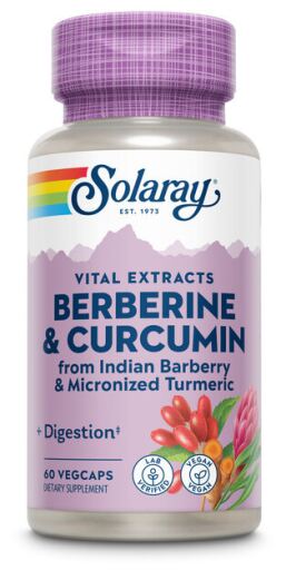 Solaray Berberyna i kurkumina 600 mg 60 kapsułek roślinnych