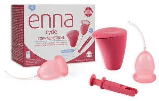 Kubeczek menstruacyjny rozmiar S 2 kubki + aplikator + sterylizator