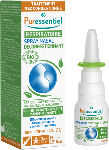 Spray do nosa obkurczający błonę śluzową nosa z olejkiem eterycznym BIO 15 ml