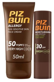 Krem do twarzy dla alergików SPF 50+ 50 ml + Szminka SPF 30 4,9 gr
