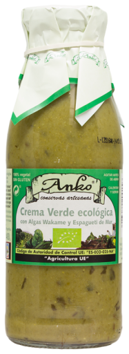 Organiczny zielony krem z wodorostami Wakame i spaghetti 500 ml