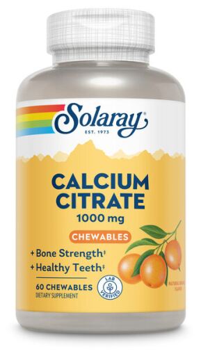 Solaray Żuwalny cytrynian wapnia 1000 mg 60 tabletek do żucia