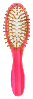 Szczotka owalna w paski z drewna