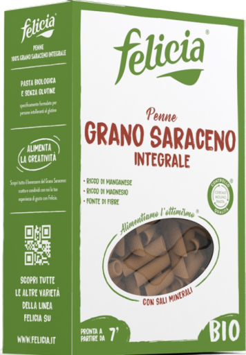 Felicia Bio Makaron Penne Pełnoziarnisty Gryczany 250 gr