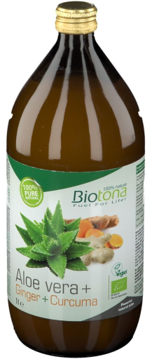 Organiczny Aloe Vera + Imbir + Sok z Kurkumy 1000 ml