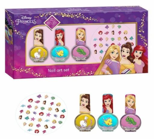 Cartoons Disney Princess Nail Set Malowanie paznokci + 3 sztuki