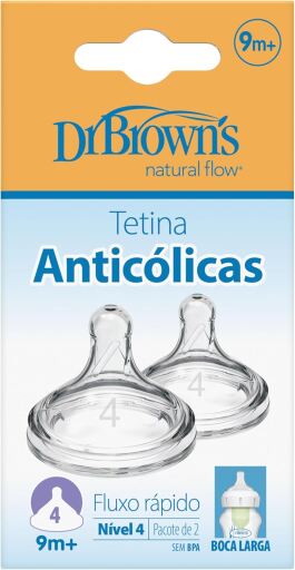 Dr. Brown's Opcje Preemie Flow Smoczki silikonowe szerokie usta 4 9M+ 2 sztuki