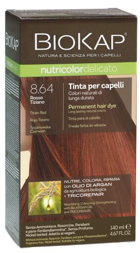 Biokap Nutricolor Delicato Farba do włos&oacute;w 8.64 Tiziano Red 140 ml