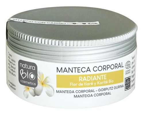 NaturaBIO Cosmetics Rozświetlające masło do ciała Tiar&eacute; & Shea 200 ml