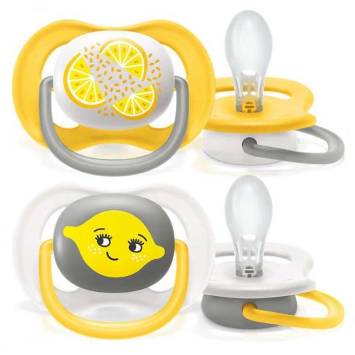 Smoczki Ultra Air Yellow Fruits 6 do 18 miesięcy 2 sztuki