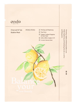 Ondo Beauty 36.5 Węgiel drzewny i maska bąbelkowa Yuja Pong-Pong 25 gr