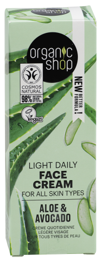 Organic Shop Wygładzający krem do twarzy z awokado i aloesem 50 ml