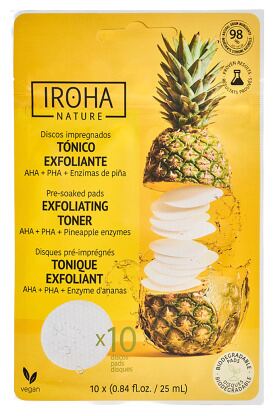 Iroha Nature Krążki do Twarzy z Tonikiem Złuszczającym i Rozświetlającym 25 ml