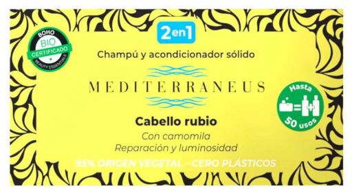 Mediterraneus Szampon i odżywka w kostce do włos&oacute;w blond 50 gr