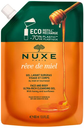 Rêve de Miel Eco-Recharge Żel oczyszczający do twarzy i ciała 400 ml
