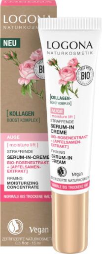 Logona Moisture Lift Organiczne r&oacute;żowe serum ujędrniające kontur oczu 15 ml