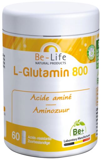 Be-Life L-Glutamina 800 mg. Aminokwas 60 Kapsułek