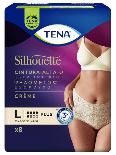 Silhouette Plus Wysoki stan Kremowy Duży rozmiar 8 sztuk