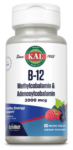 B12 Metylokobalamina i Adenozylokobalamina 2000 mcg 60 mikrotabletek