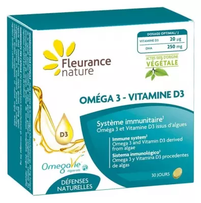 Fleurance Nature Nature Omega 3-Witamina D3 30 kapsułek