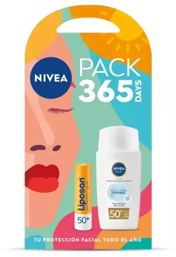 Nivea Sun Invisible Daily Fluid Spf50 + Liposan Spf50 Opakowanie 2 sztuk
