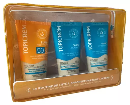 Topicrem Etui z filtrem przeciwsłonecznym SPF50+, 3 sztuki