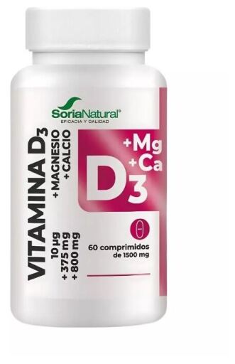 Soria Natural Witamina D3+Mg 60 tabletek o przedłużonym uwalnianiu