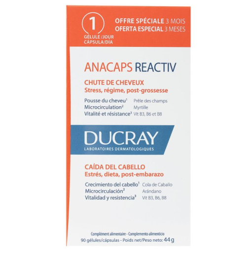 Ducray Trio Anacaps Reactiv Hair and Nails 90 kapsułek