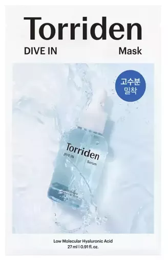 Torriden Maska do twarzy z kwasem hialuronowym o niskiej masie cząsteczkowej Dive-In 27 ml