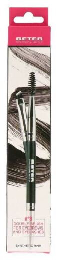 Beter Podw&oacute;jna szczotka do brwi i rzęs, włosy syntetyczne, rozmiar N8