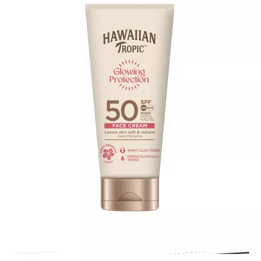 Hawaiian Tropic Rozświetlający krem ochronny do twarzy Spf50 50 ml