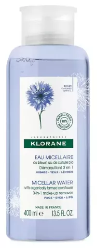 Klorane Organiczna woda micelarna oczyszczająca z chabrem 400 ml