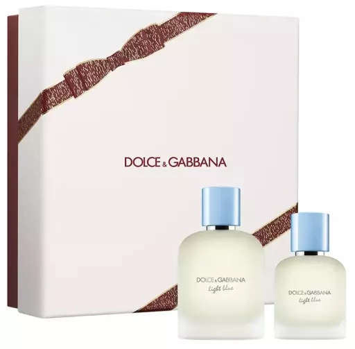 Dolce & Gabbana Jasnoniebieskie etui Pour Homme, 2 sztuki