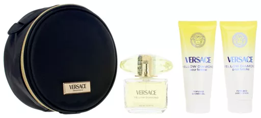 Versace Ż&oacute;łty diamentowy futerał 4-częściowy